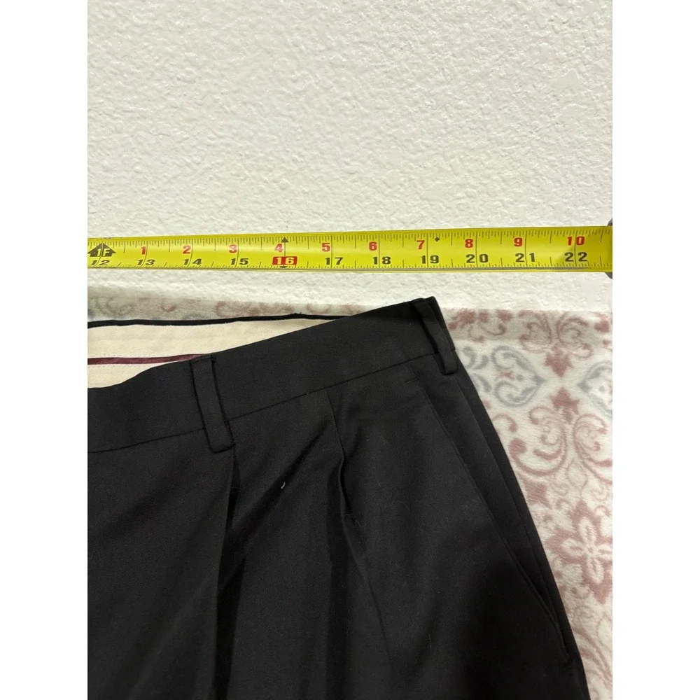Louis Raphael Tailored Mens 42x30 Black Pleated Cuffed Dress Pants Trousers